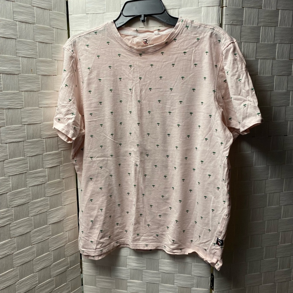 Mens Large Pink Palm Tree Shirt
